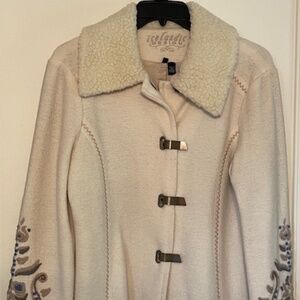 Icelandic Design Jacket  Size S Ivory with Embroidery